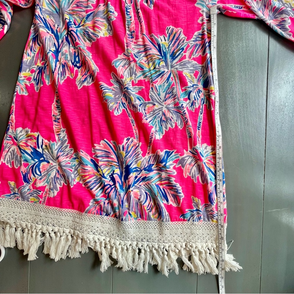 Lilly Pulitzer ALIA BEACH COVER UP Cotton Dress, Flamingo Pink Nice Stems XXS - Picture 6 of 10